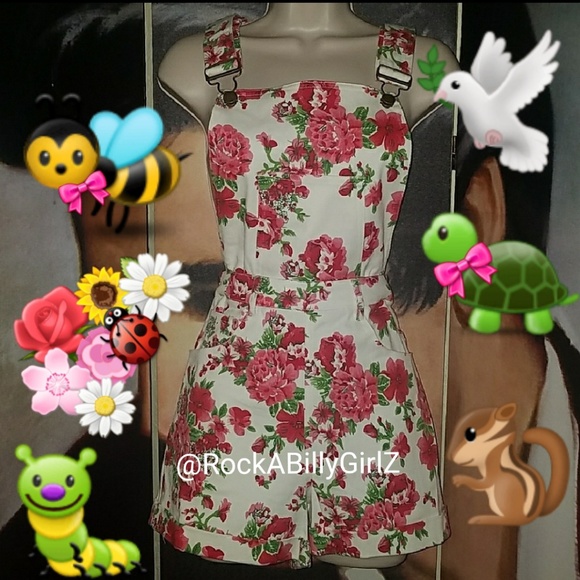 Tatyana Pants - Tatyana Floral Sassy Overalls w Detachable Shorts